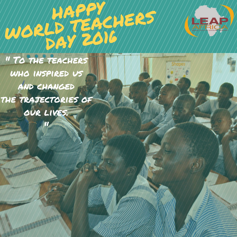 LEAPAfrica's tweet photo. Happy World Teachers Day!
#YDTP #iLEAD #LEAPAfrica https://t.co/qZApCSb3IZ