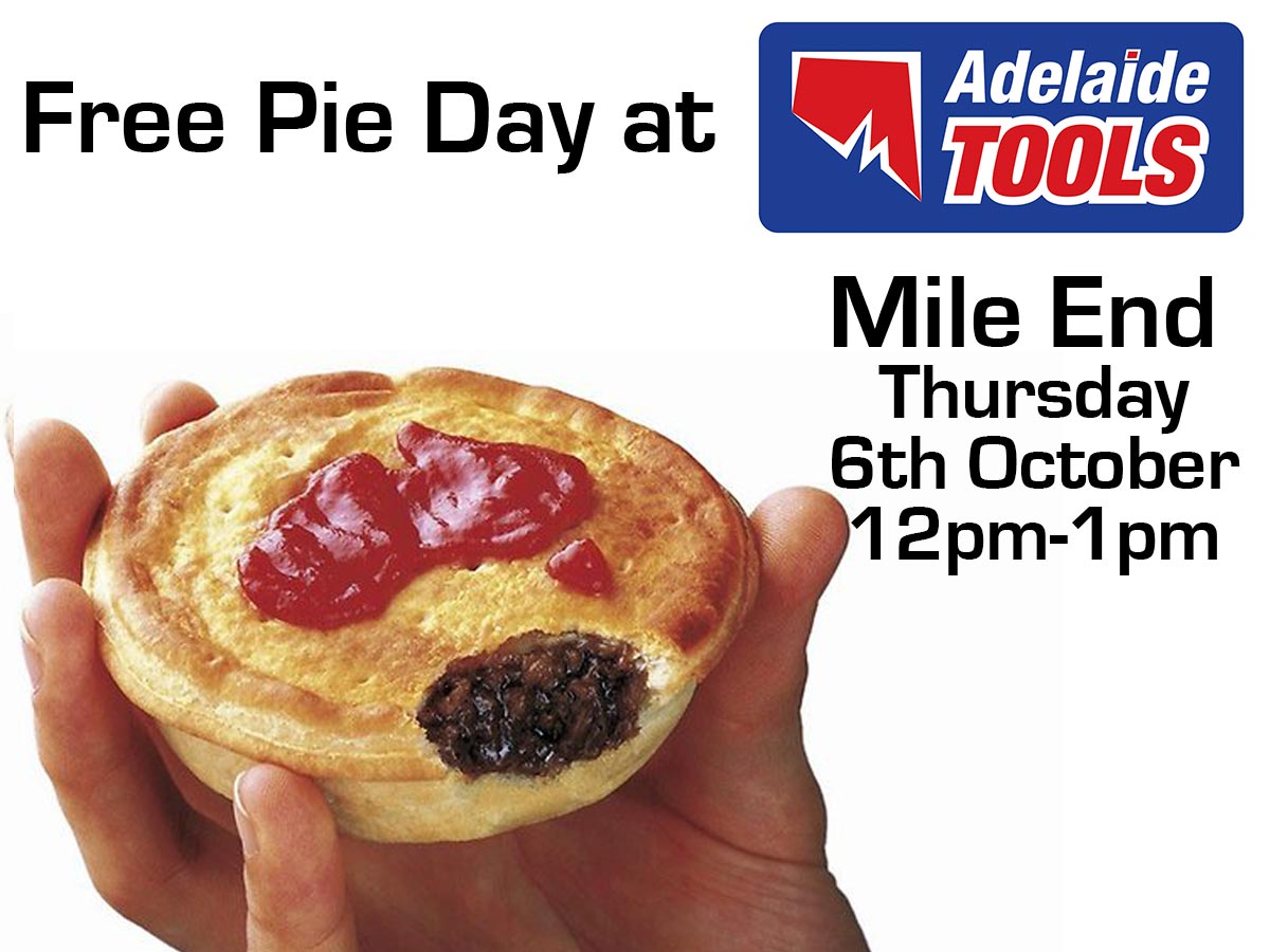 AdelaideTools's tweet photo. Get your #FREE @FOURNTWENTY pie tomorrow, Thu 6 Oct, at #Adelaidetools Mile End 12-1pm thanks to @TripleMAdelaide & Four'N Twenty. #adelaide https://t.co/h2N2YuDcB4
