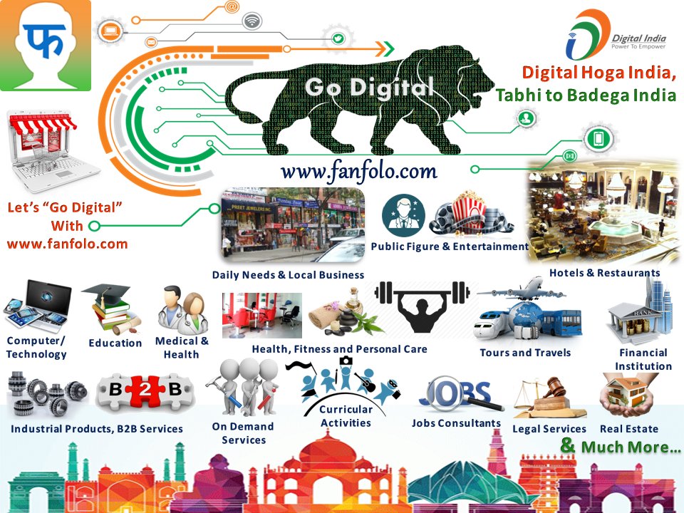 imfanfolo's tweet photo. Let's "Go Digital" with https://t.co/9OKN9VLAoU,
Digital Hoga India, Tabhi to Badega India..
#fanfolo #social https://t.co/OQovqkZLFn