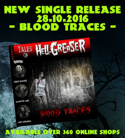 Hellgreaser's tweet photo. NEW SINGLE "Blood Traces" #hellgreaser #horror #horrorpunk #punk #goth #blood #scary #misfits #punkrock https://t.co/mTQ0lhSlxS