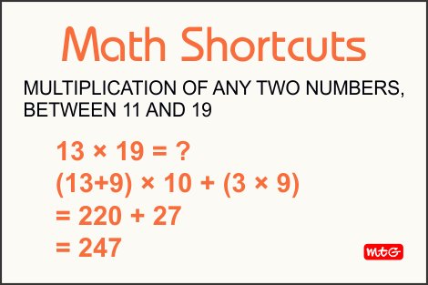 MTGBooks's tweet image. How to multiply number between 11 to 19? #MathShortcut #mathTrick #mathchat #mathematics