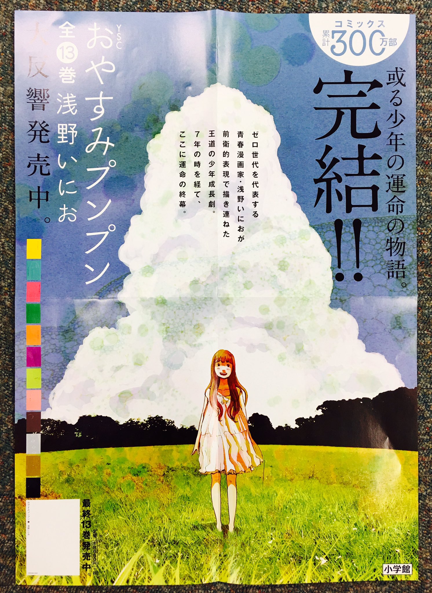 デデデデ 公式 おやすみプンプン 最終巻発売販促ポスター うつくしー