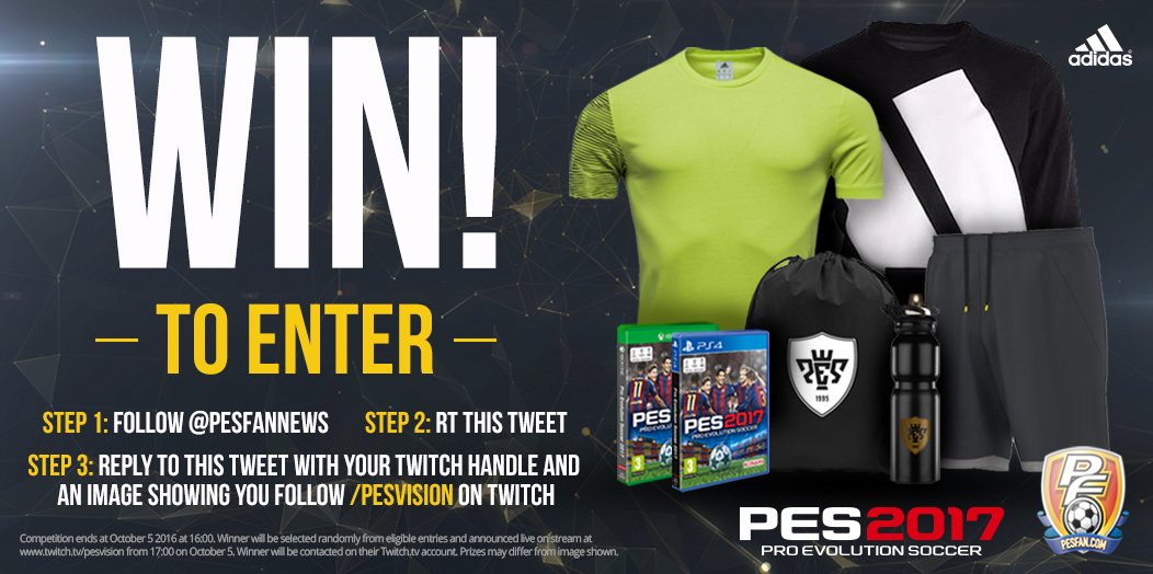 PESFannews's tweet photo. Our PES prize pack competition ends TODAY at 4pm, #ShowYouFollow for a chance to win! Details https://t.co/cW9Ge3OsFv https://t.co/xgYeuMJJWf