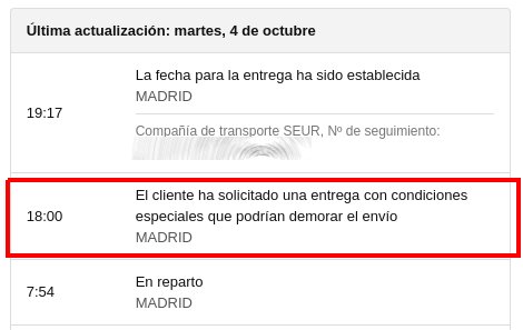 horario reparto amazon