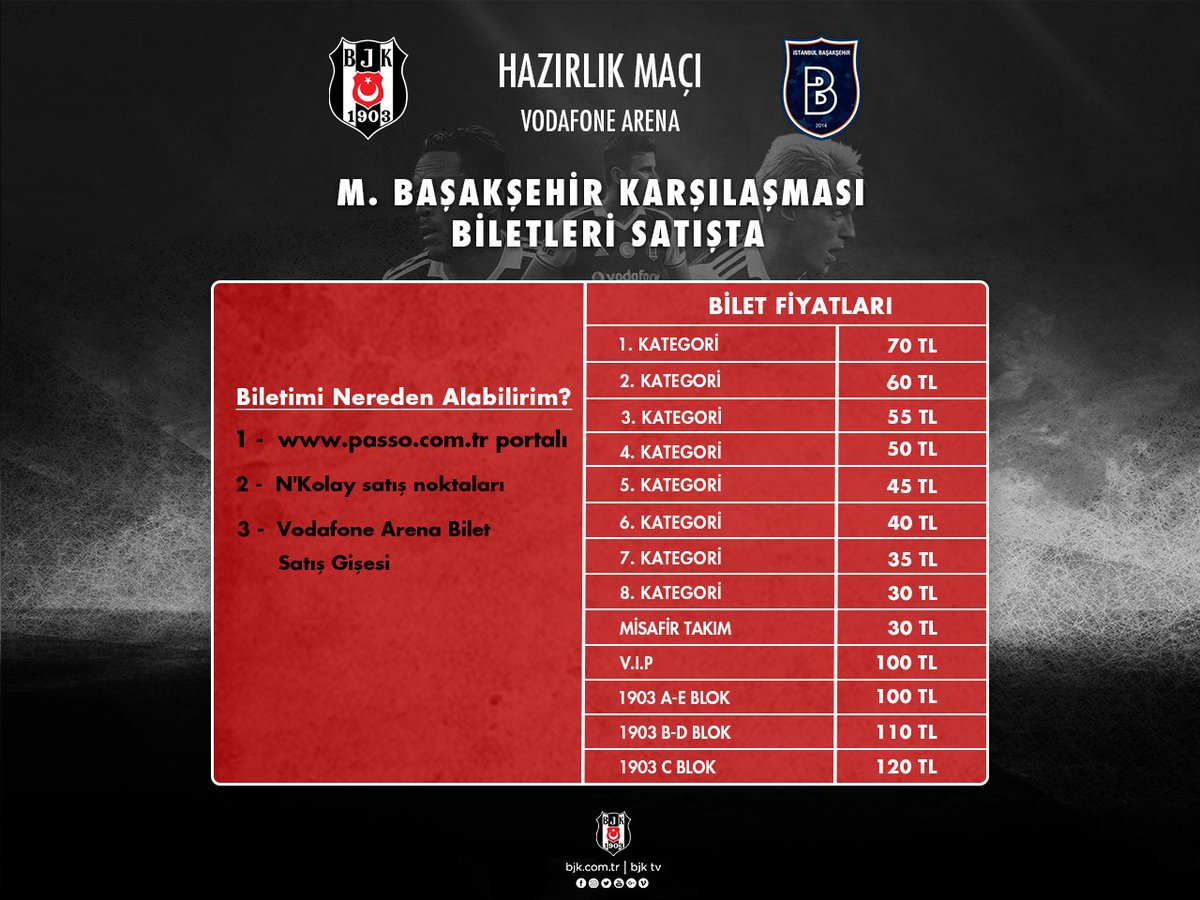 Beşiktaş JK on Instagram: İstanbulspor Hazırlık Maçı Biletleri