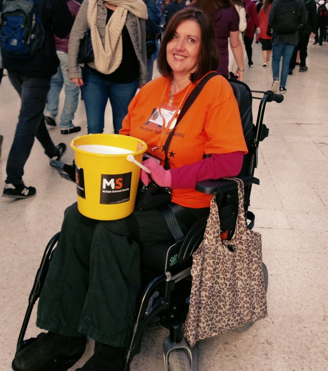 Lee_Dainty's tweet image. Great to meet Geri collecting for @mssocietyuk Sutton branch at Waterloo station this morning. Her bucket was almost full! 🙌
