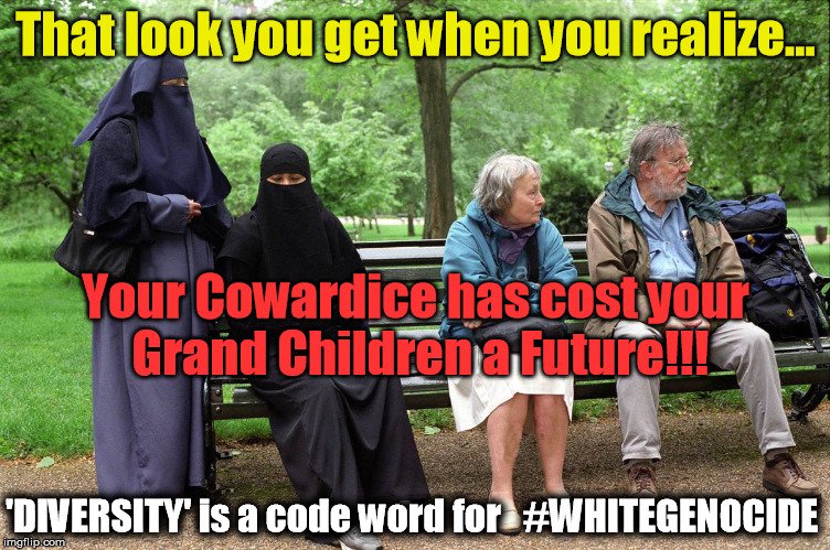 TarotChloe's tweet photo. 'Diversity' is just a code word for #whiteGenocide
#StillSanders #SteinBaraka #GreenNewDeal #BernieWorldPeace #GreenPeace #sbs https://t.co/tNvzsLxLYj