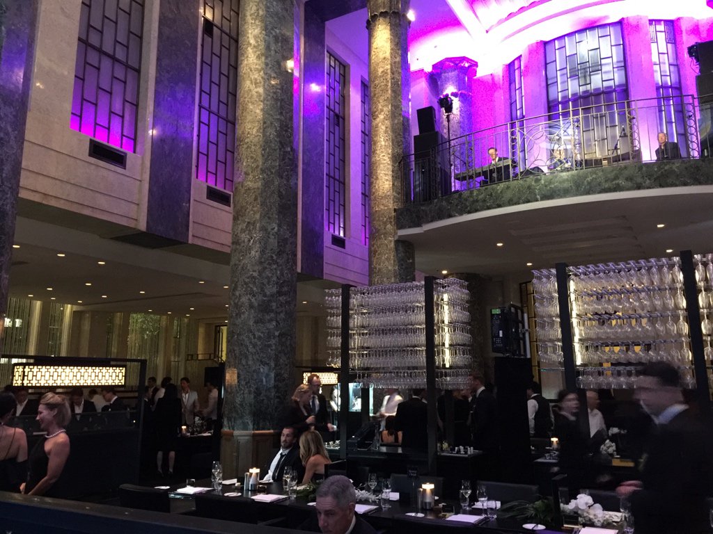 Exec_Traveller's tweet photo. Perfect venue for 85th anniversary dinner of the @jaegerlecoultre Reverso: Sydney’s art deco Rockpool Bar &amp; Grill #Reverso85 @rockpoolgroup https://t.co/dBsLyjB8xa