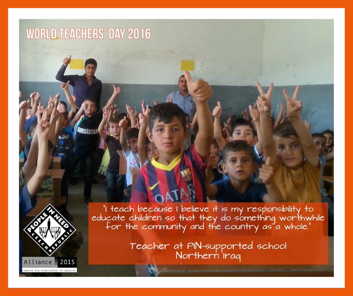 petstf's tweet photo. "I teach because I believe it is my responsibility to educate #IraqChildren," says #teacher at @people_in_need supported school #TeachersDay https://t.co/ecsGAteBVA