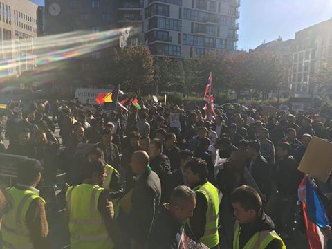 Our demo along the #BrusselsConference for routing of #TUTAPviaBamyan and balanced development in Afghanistan. Yet more ppl to join!