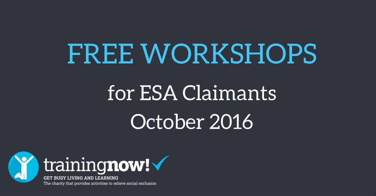 FREE WORKSHOPS from @NowCharityGroupESA claimants can attend a great range of workshops in Eastbourne.