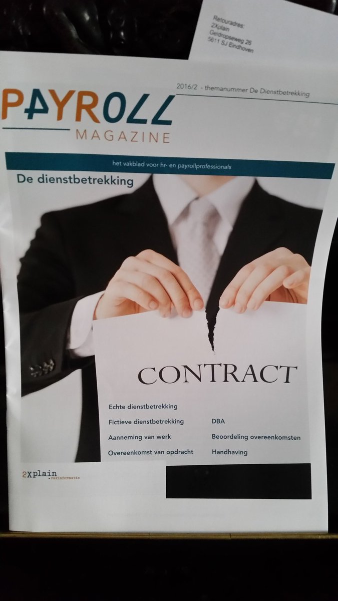 Payroll Magazine Special over de dienstbetrekking ontvangen! Super actueel met de DBA discussie <a href="/2Xplain/">2Xplain</a> #payroll #HRM #salaris kennis!