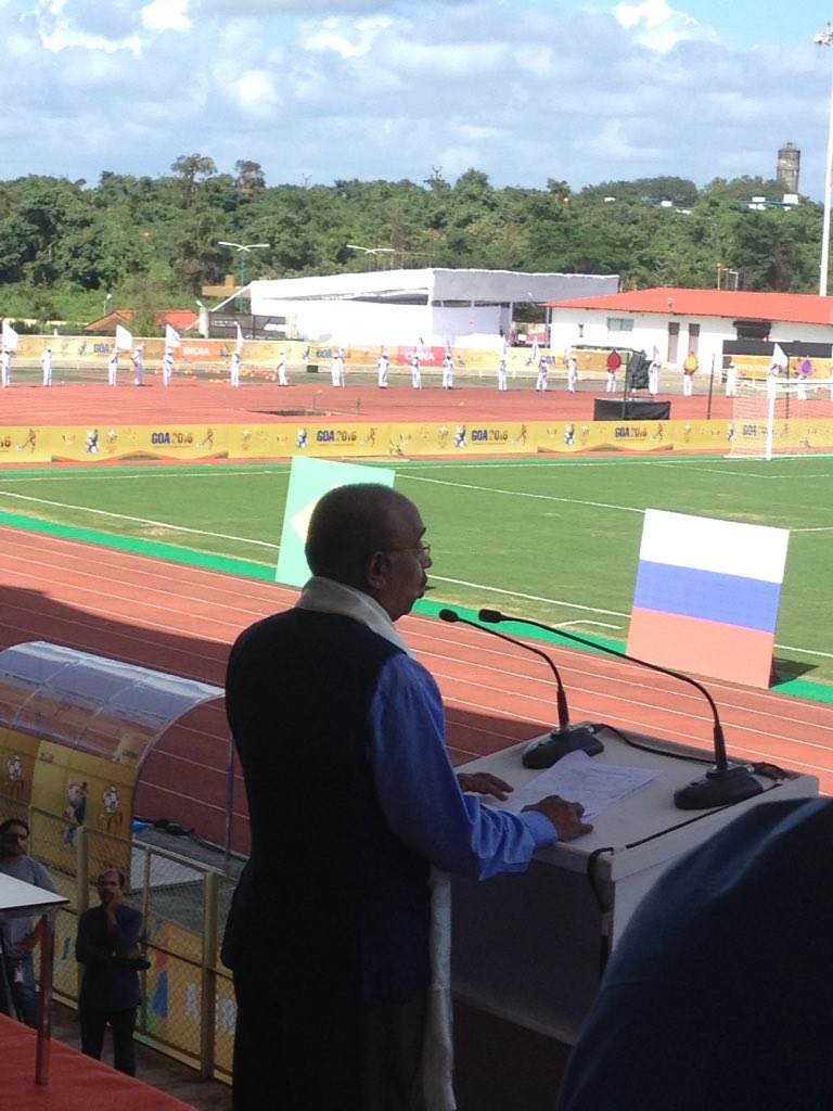 tsagofficial's tweet image. #BRICSU17 opens with a glittering start at Bambolim stadium #Goa #OneNationOneGoal #IndiaForFootball
