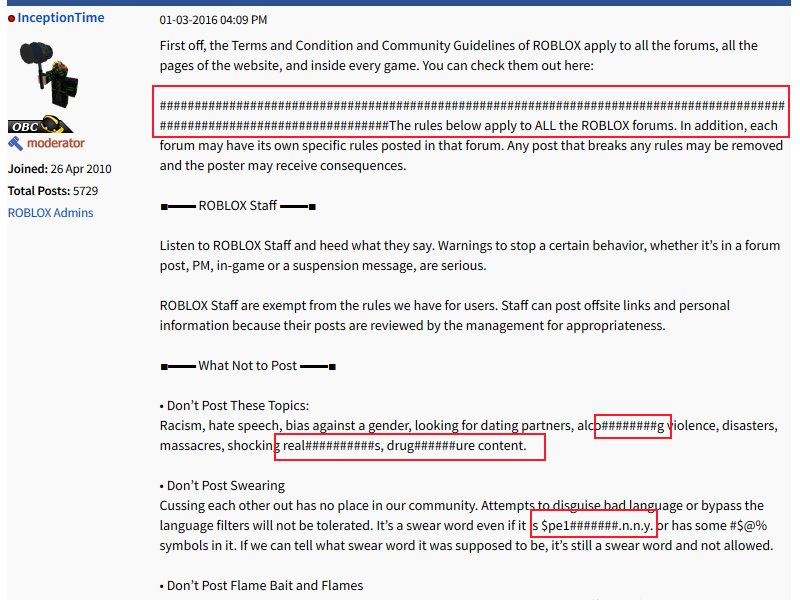 Simplyremove On Twitter Welcome To Roblox Where Even The Moderator S Forum Posts Have Hashtags Inceptiontimerb - roblox hashtags bypass