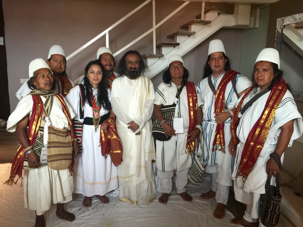 With the indigenous people of Colombia. Had a discussion with them on preserving their culture.