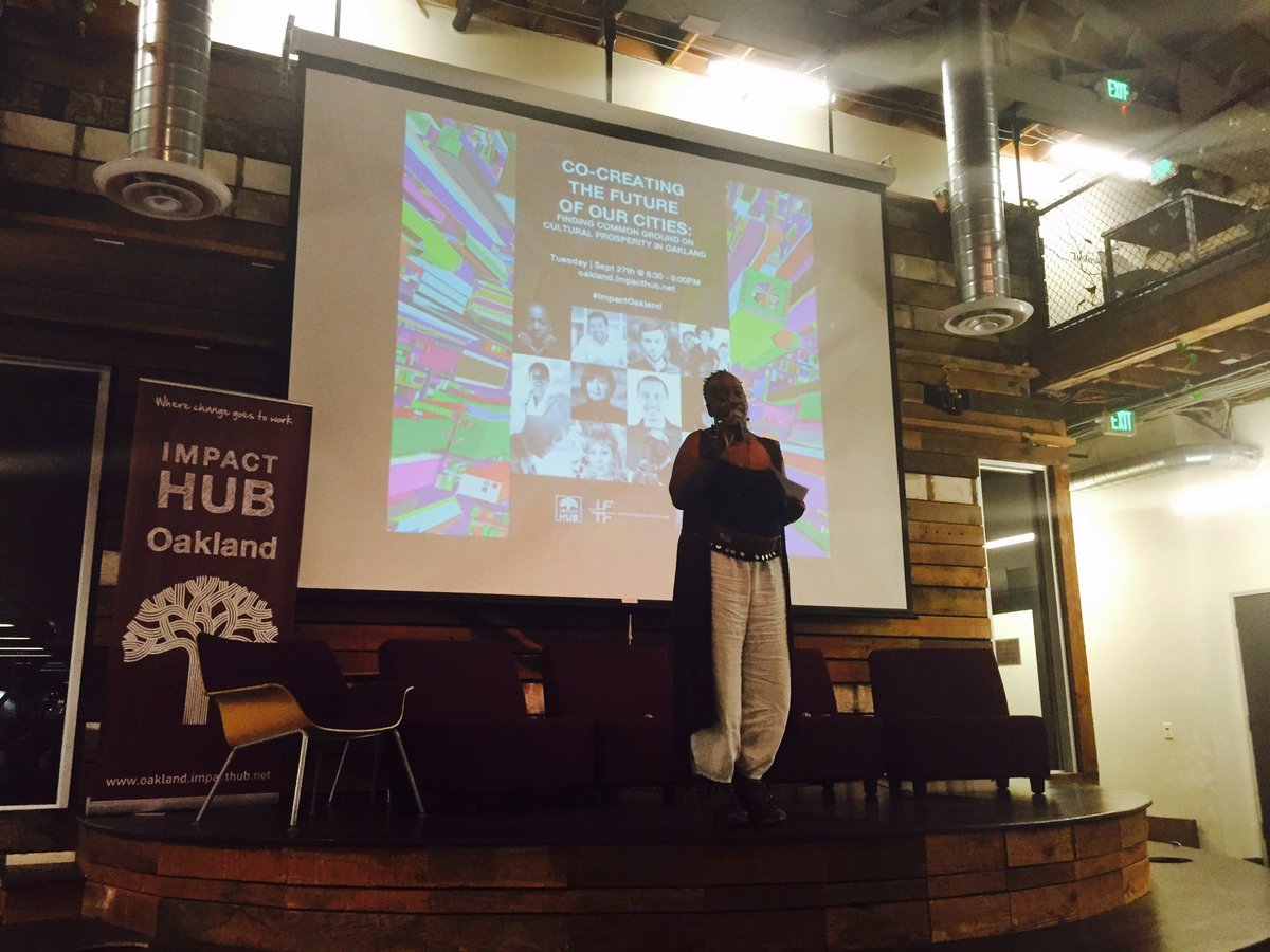OurCityIs's tweet photo. @blublakwomyn kicking things off @ImpactHub_OAK - How will you #ImpactOakland? #cities https://t.co/ln4wQ6MpWq