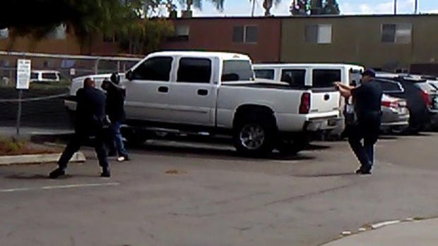 itsmewendle's tweet photo. Obviously, his hands were up and his shirt was off like the witness said.  Oh wait ... #notaseizure #ElCajon https://t.co/DG9uXFEspe