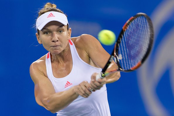 WTA's tweet photo. .@Simona_Halep is first through to @WuhanOpenTennis Quarterfinals!

Tops Shvedova 6-3, 6-3! https://t.co/CKiXoIQWUy