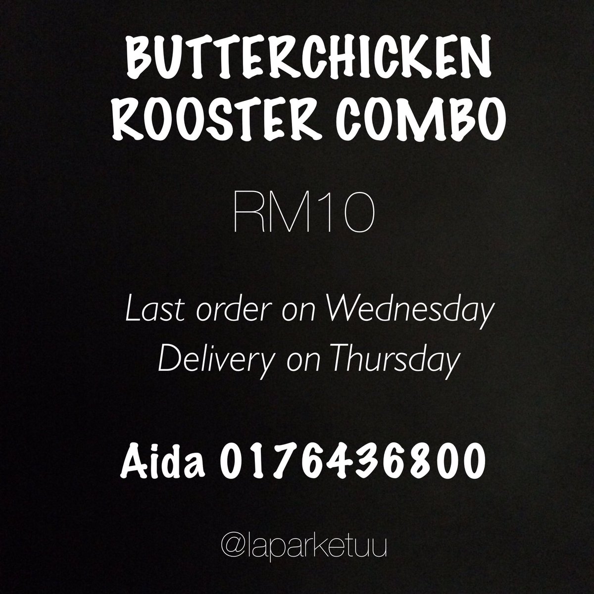 laparketuu's tweet photo. Limited of Butterchicken Rooster Combo. Grab yours now! Delivery to UiTM Puncak Alam &amp; Puncak Alam. @smffbmawesome @nr_puncakalam https://t.co/uAGnR1F1pf