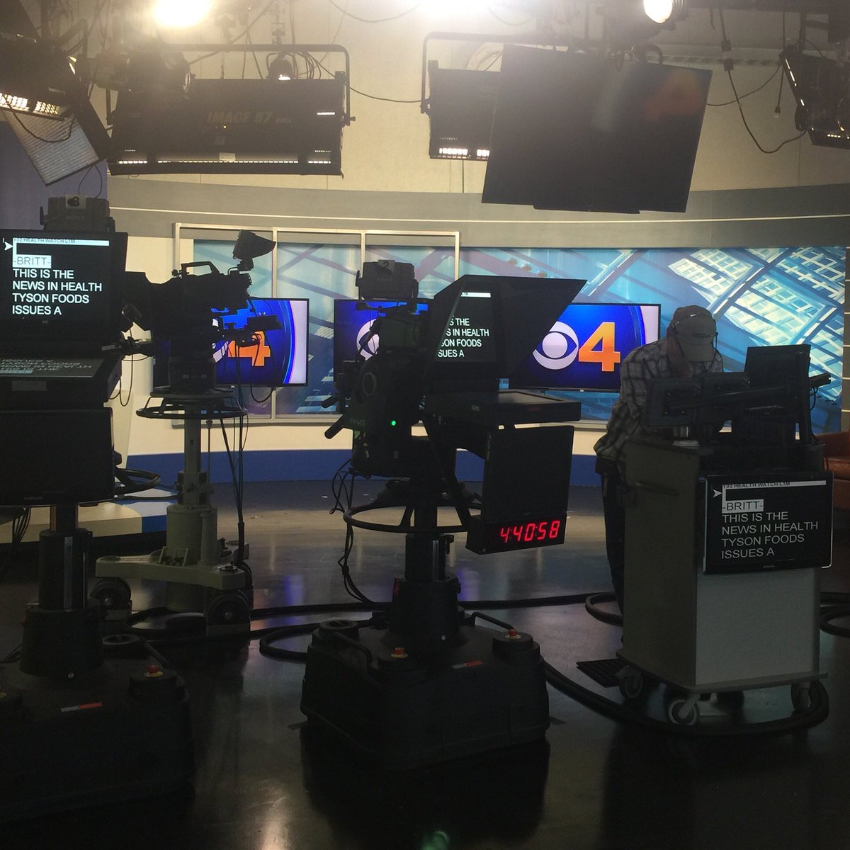 So many monitors in my world. Wake up with us today on CBS4! @cbsdenver CBS4Mornings attheoffice workpic