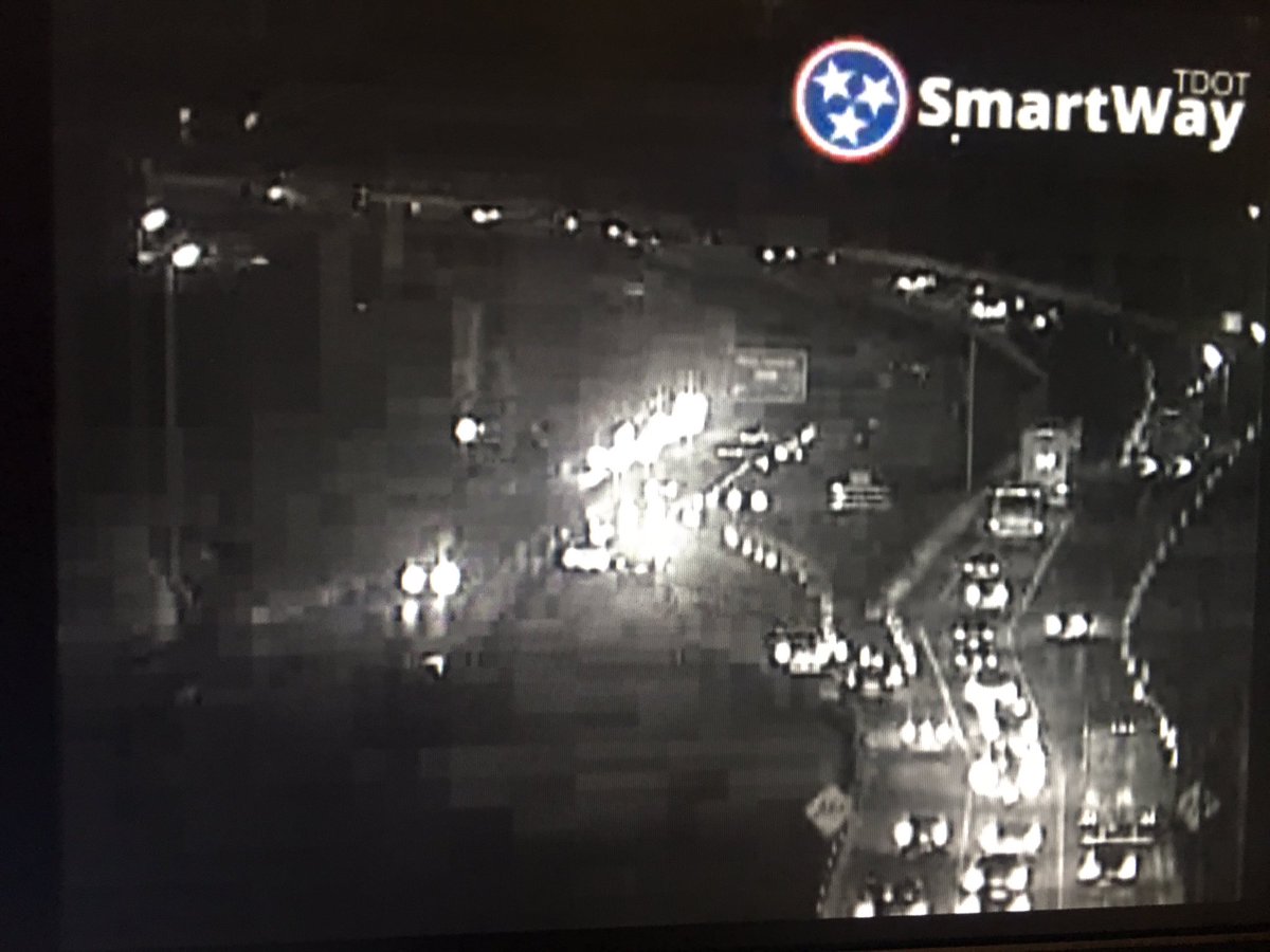 Left & right shoulders blocked I-40W as you continue into Sam Cooper WB. Main lane is open. Just very slow!