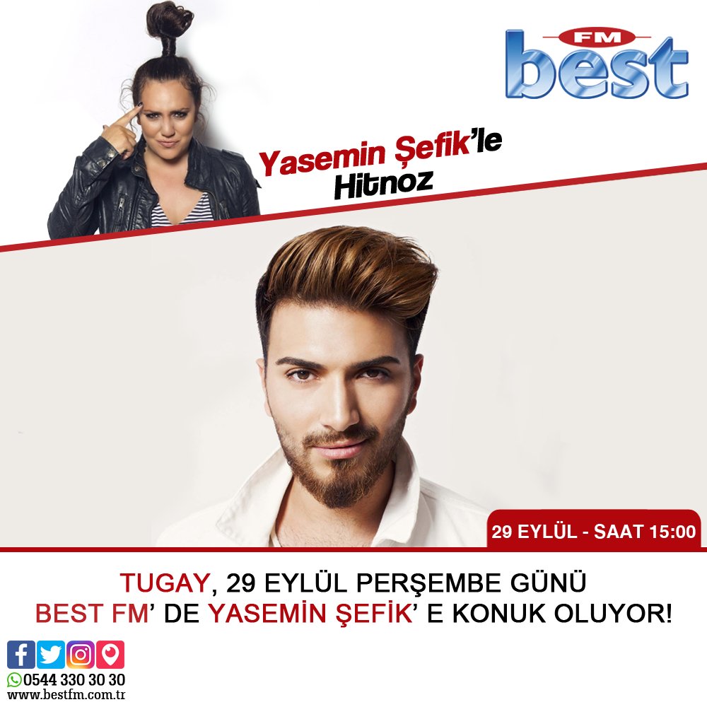 Tugay, 29 Eylül Perşembe günü Best FM'de Yasemin Şefik'e konuk oluyor! Radyonuz Açık Olsun... #BestFM bestfm.com.tr