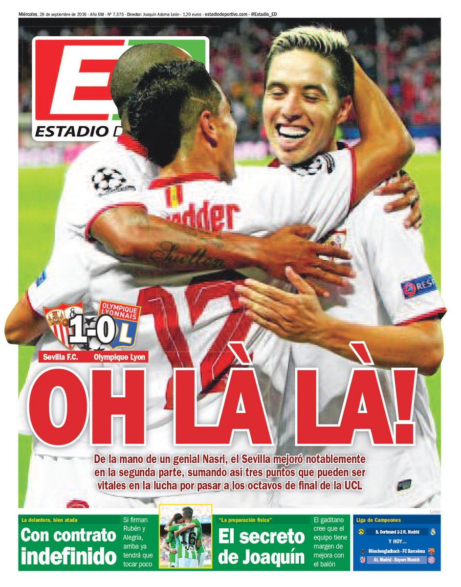 Estadio_ED's tweet photo. PORTADA ED 28-09-16 https://t.co/aIQucXIYvD