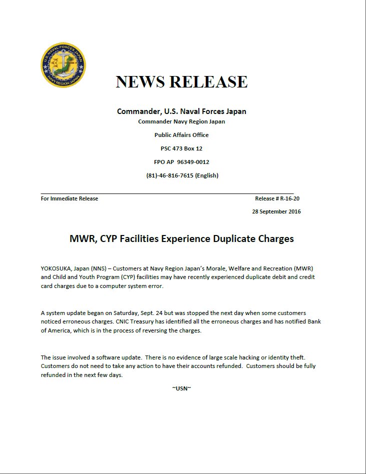 Please read the following from CNFJ about the charges from MWR servers.