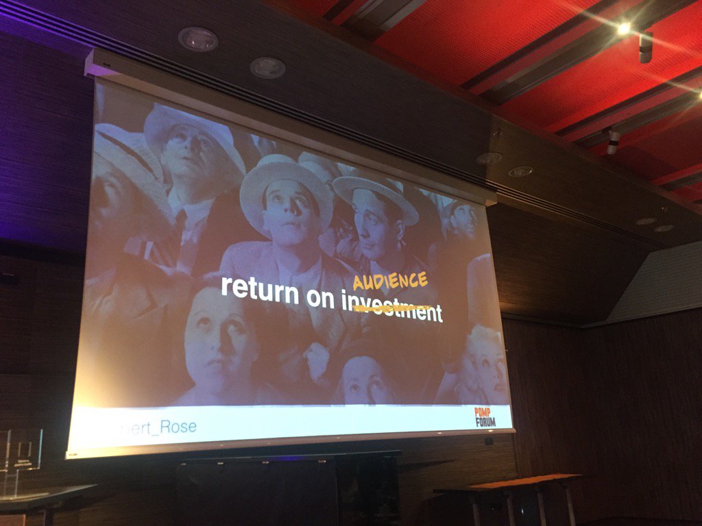 <a href="/Robert_Rose/">Roselia Roberton</a> at #pompforum introduce the Return on audience to replace Return on investment