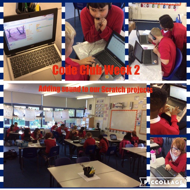 code_cedarsbham's tweet image. What a great turnout we had for week 2 of Code Club. The classroom was very noisy as we discovered how to add sound to our projects! #coding