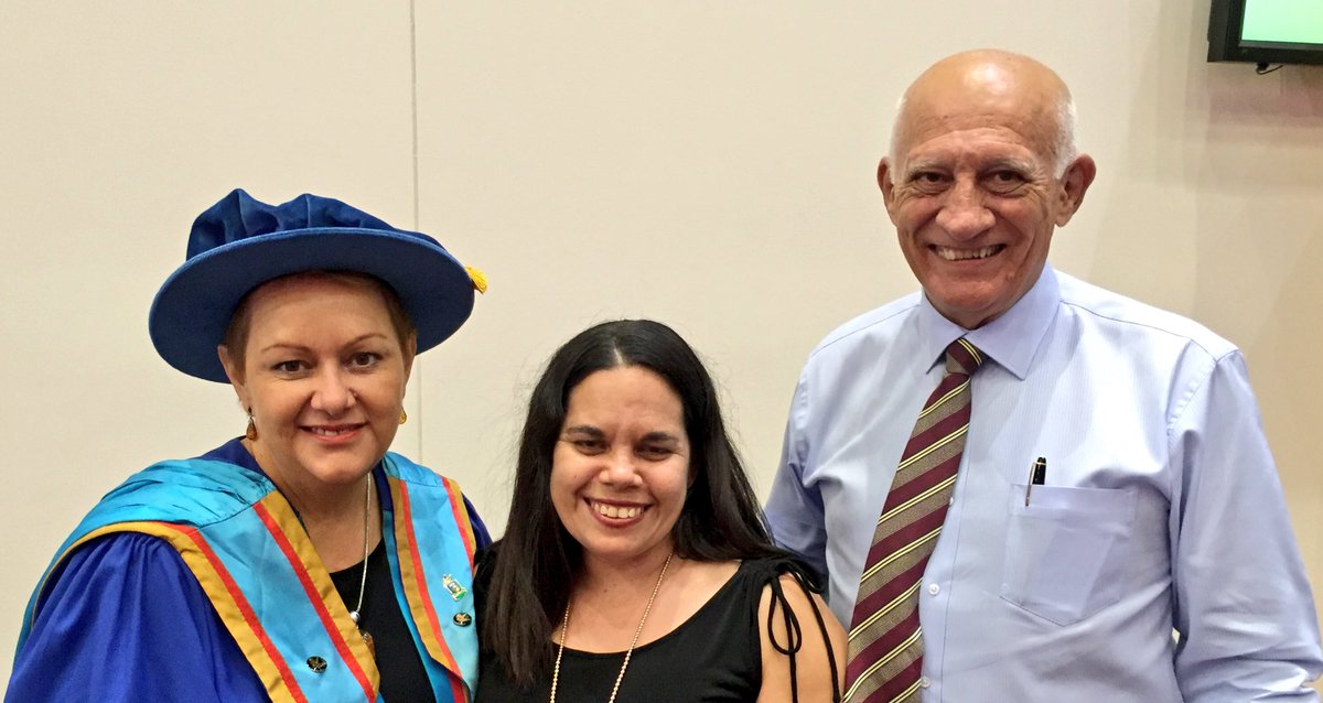 Thanks Mayor of Cairns Bob Manning &amp; final year Law student Nareeta Davis for attending #CQUni's 1st #Cairns Graduation! Great celebration!