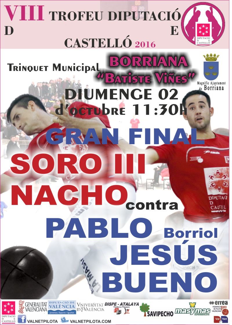 GRAN FINAL TROFEU DIP. CASTELLÓ DIUMENGE @pilotaveu <a href="/Frediesport/">Frediesport Pilota</a> <a href="/fedpival/">FedPilotaValenciana</a> <a href="/DipuEsport/">Castellón, Escenario Deportivo</a> <a href="/tesasports/">Tesasports</a> @ajborriana <a href="/Castdepor/">Castdepor</a> #pilotavalenciana