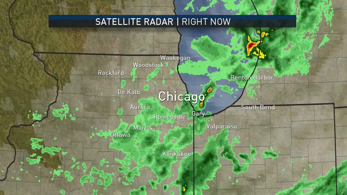 Cloudy & cool at 4:25 AM. A few passing showers. Isolated storms over the lake. More on the NBC 5 News on now.