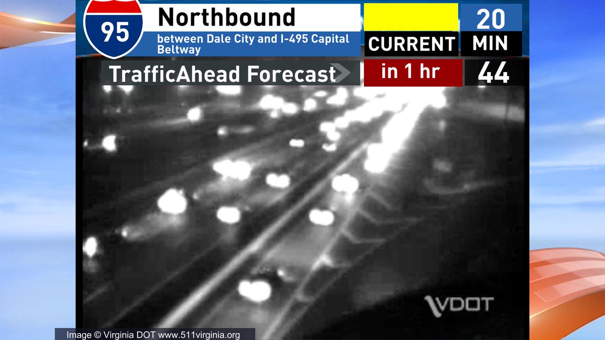 Right now w lanes open Nb 95 is a 20 min ride from Dale City to 495 In an hour it could be a 48 min ride VAtraffic