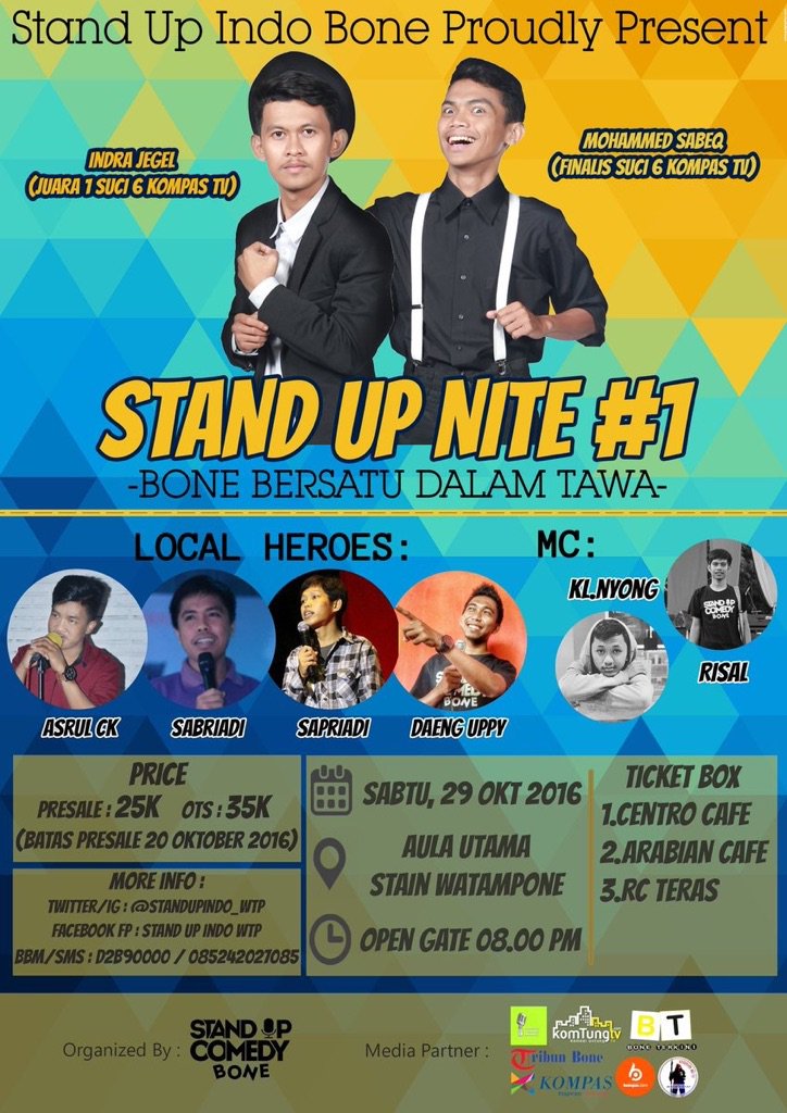 29 OKTOBER! | #SUN1BONE w/ <a href="/indrajegel/">indra jegel</a> <a href="/mohammedsabeq/">بق</a> | Aula STAIN Bone | PS: 25K OTS: 35K.

Info: <a href="/standupindo_wtp/">STAND UP INDO BONE</a>