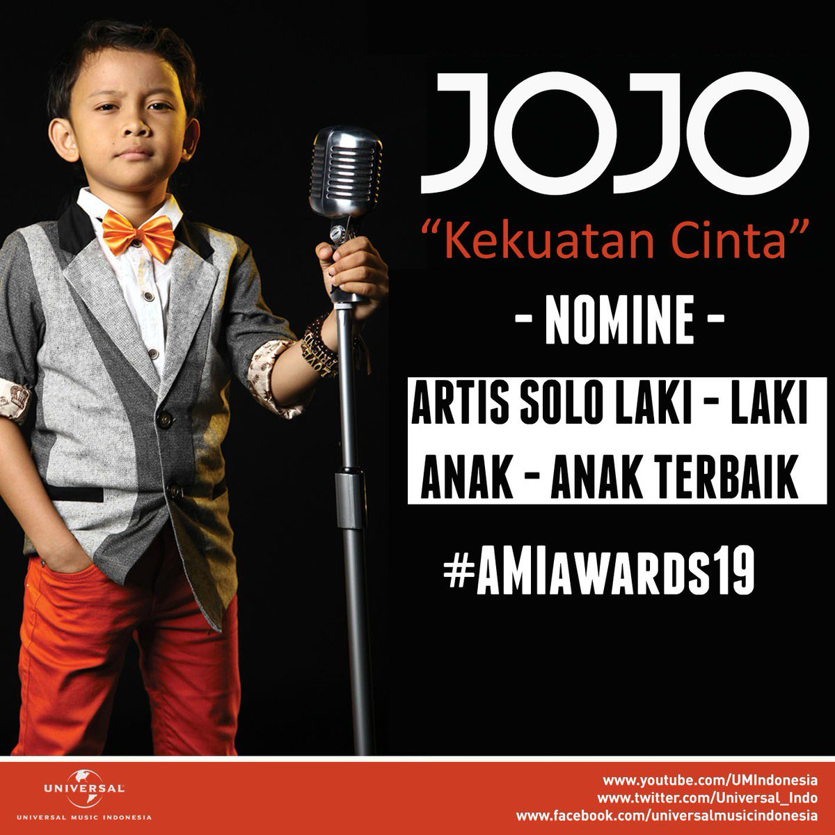 umusicindonesia's tweet photo. Dukung terus @JojoIdolJr di #AMIawards19 semoga menjadi yang terbaik nanti malam @JojoIdolJrFC @AMIawards https://t.co/aQCJ0jJWF7