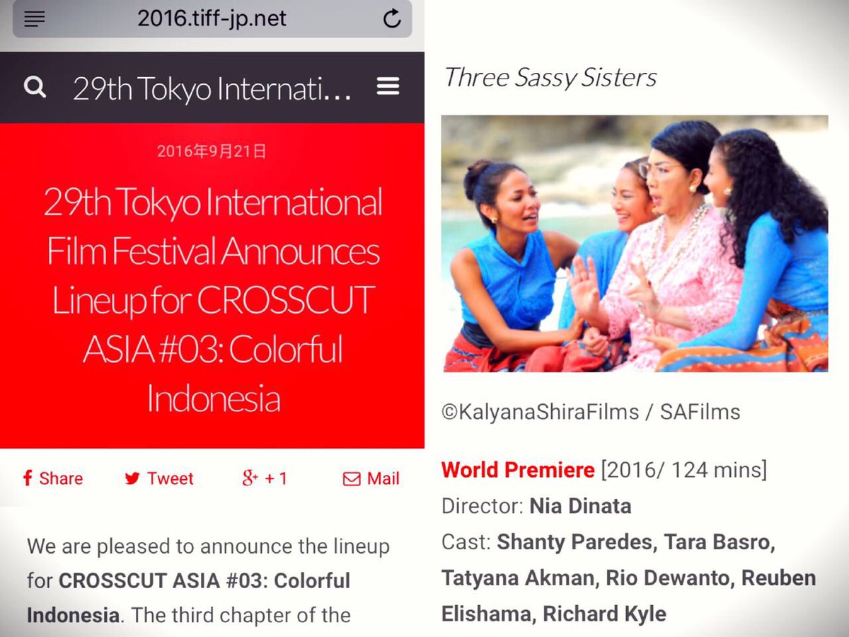 #IniKisahTigaDara = Three Sassy Sisters. World premiere <a href="/tiff_site/">東京国際映画祭 TIFFJP</a> 26/10/16.