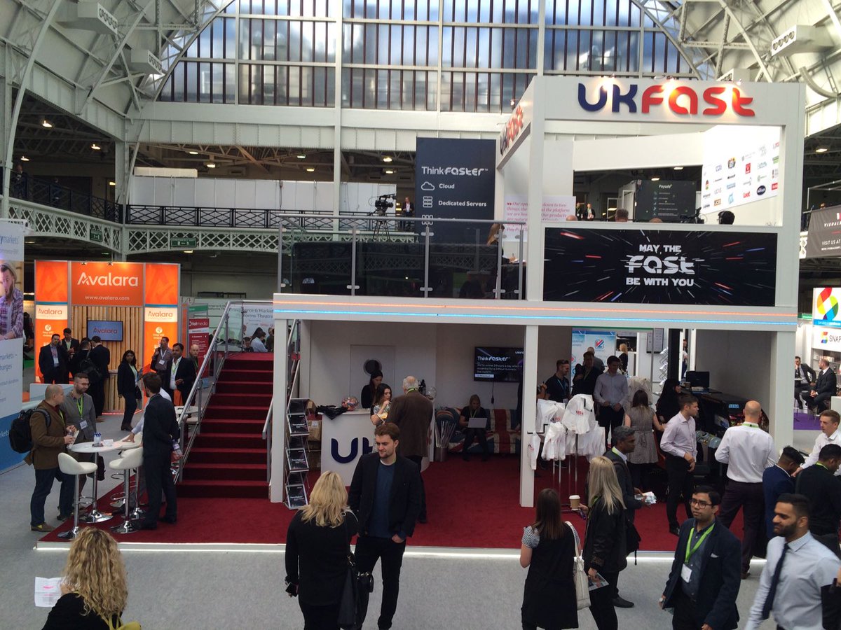 UKFastSpace's tweet photo. Great effort from our team to design and build this incredible stand @ecommerceexpo. We definitely know how to stand out @UKFast! #ECE16 https://t.co/NxB8xjTss7