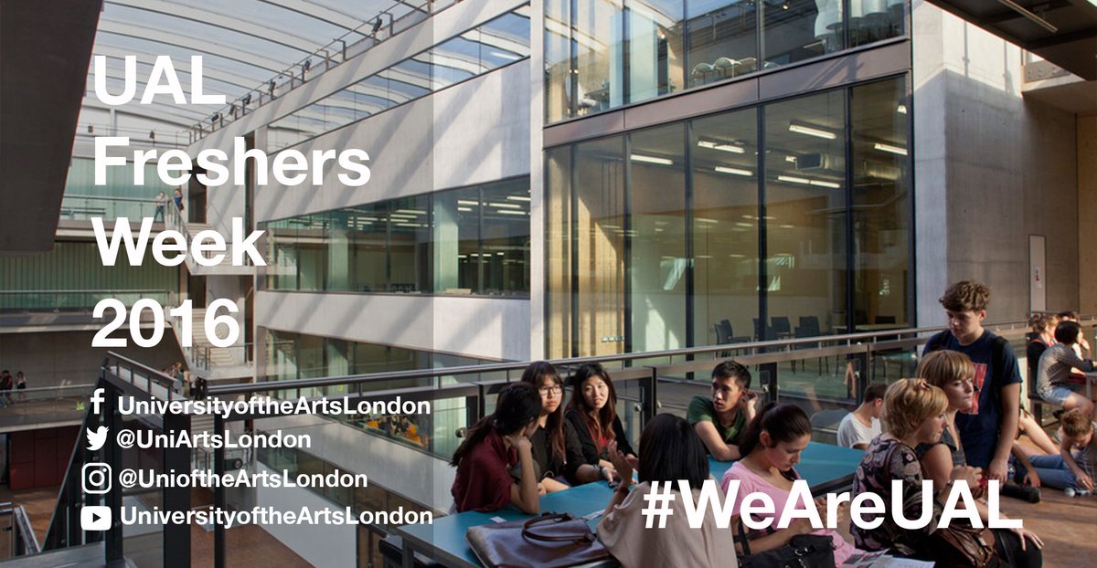 UAL's tweet photo. Happy #FreshersWeek to all #UALFreshers - check out events & freebies @ArtsSU_ https://t.co/OFJBGXQLkN & follow us for all the latest news! https://t.co/2C1lYJD1Bp