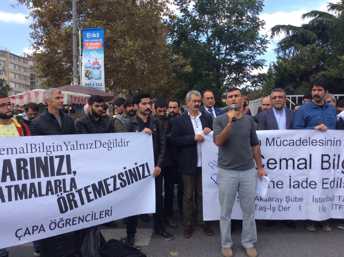 Çapa Tıp Fakültesi'nde haksızlığı ortaya çıkardığı ve biat etmediği için işten atılan Cemal Bilgin hak arama mücadelesinde yalnız olmayacak.