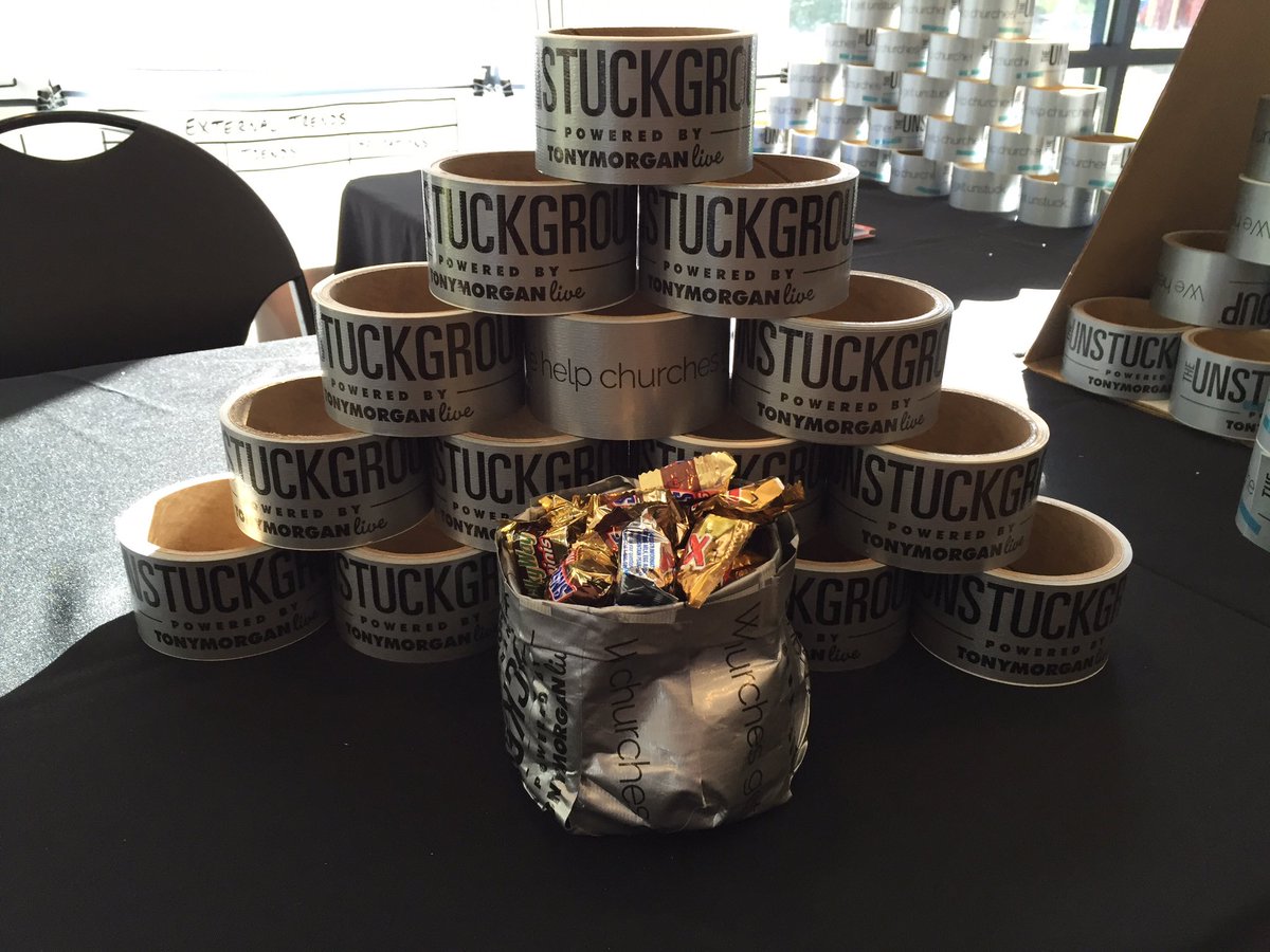 markmeyer's tweet image. Hanging at #LI2016 in Kansas City. This duct tape seems to be a big hit. @UnstuckGroup // Roll on by if you get a chance!