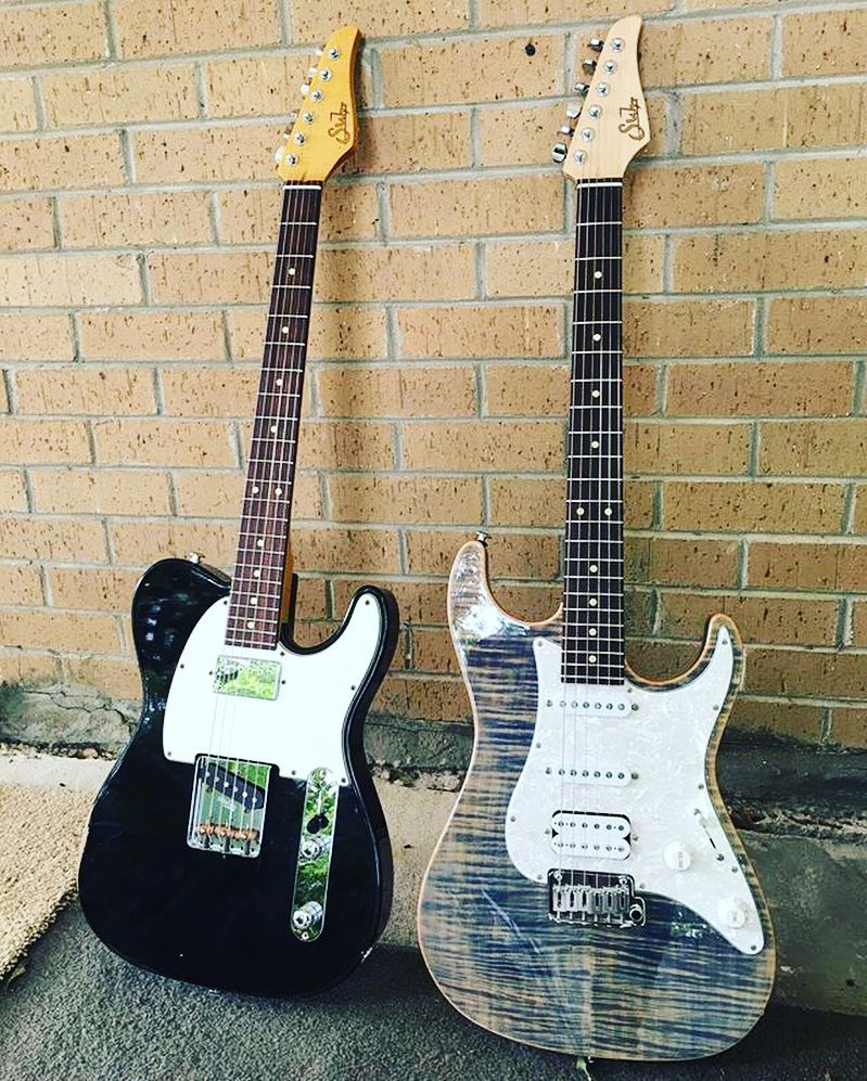 stringjoystaff's tweet image. Heck of a pair of @suhrcustom axes @iamjulianmichael has got here. Truly. #Stringjoy #Geartalk #Guitarist #GearNerd…