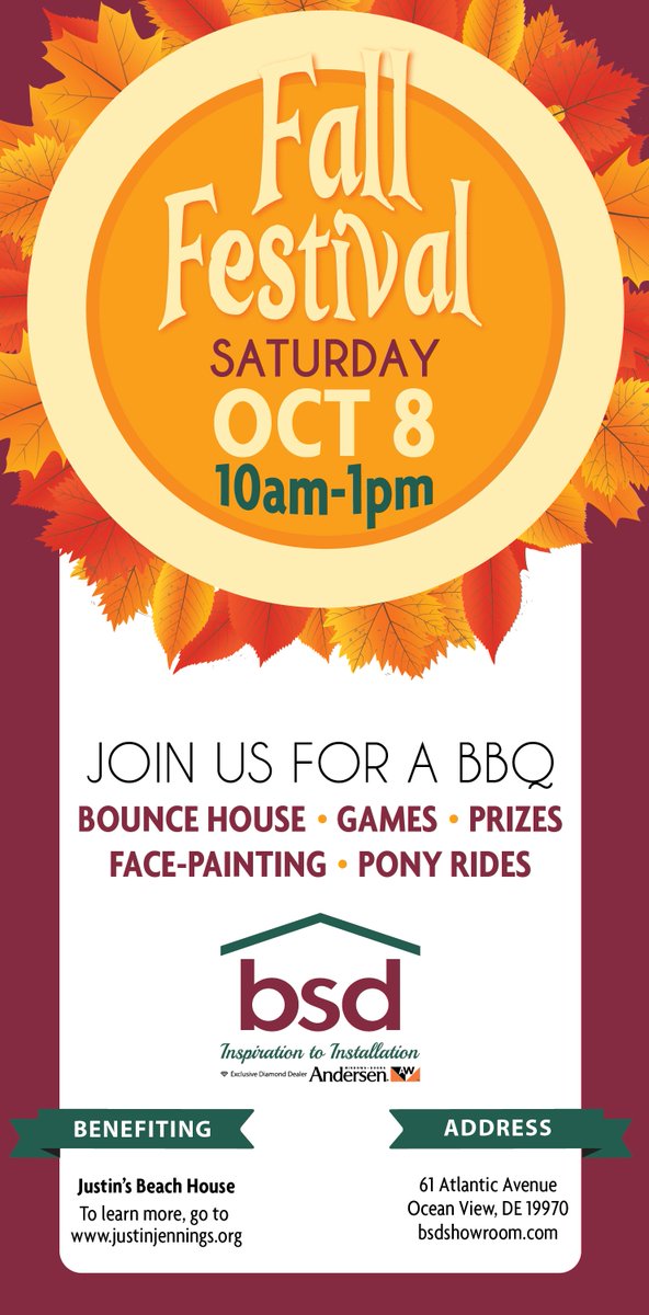 BSD_showroom's tweet photo. Bring the kids and join us at our Ocean View Showroom next Saturday, Oct 8th for our Fall Festival! Pony Rides, Moon bounce, Face painting! https://t.co/quCGyBji1P