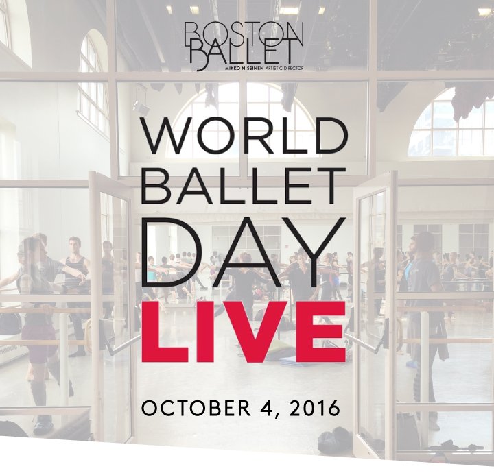 BostonBallet's tweet photo. #WorldBalletDay returns on Oct 4, 2016! We are thrilled to participate as one of @nationalballet's guest companies. https://t.co/xX7A8cWswZ https://t.co/AsEoDOIsxE