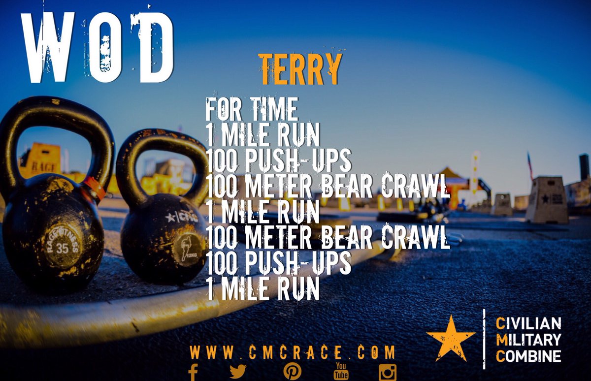 CMCRace's tweet photo. Today’s #WOD is in honor of Drug Enforcement Administration Special Agent James “Terry” Watson #IAmCMC #fallenheroes https://t.co/plnFH7A0FS https://t.co/kdUHWr98Yk