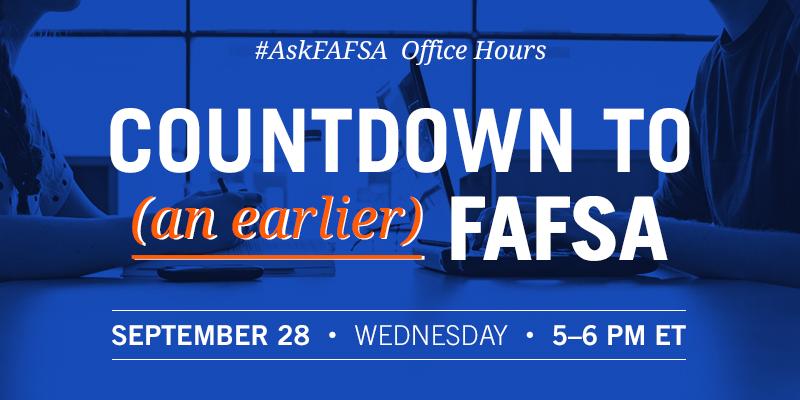 If you’ve got questions about the FAFSA, ask away using #AskFAFSA, and join us today @ 5pm!