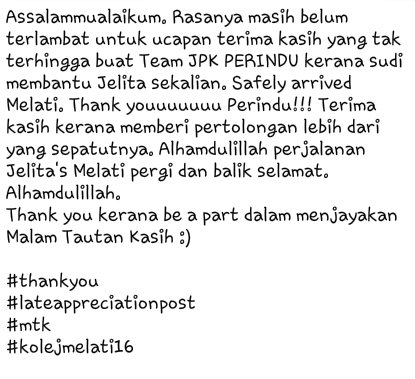 KolejMelati's tweet photo. Assalamualaikum @JPKPerindu . Thank you for helping us and taking good care of our jelitas . Thank you 🌹 https://t.co/SXVPpCA6F8