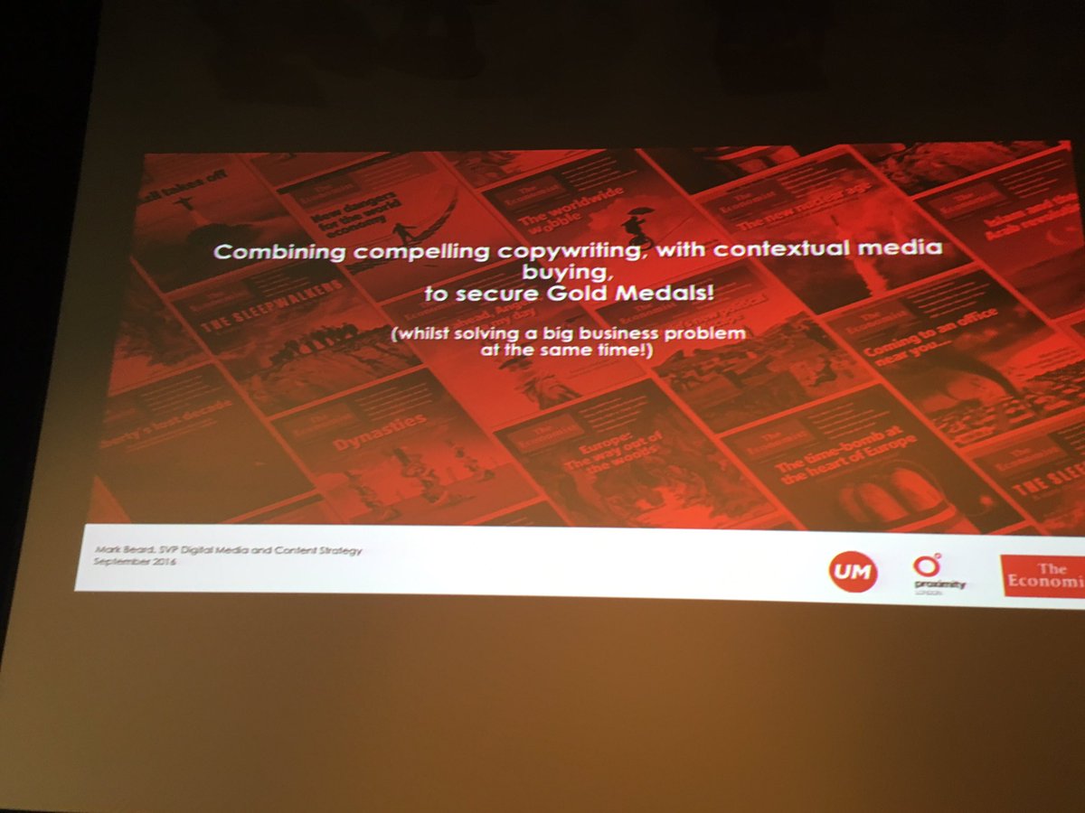 Copy_Cabana's tweet photo. Closing #CopyCabana2016 is Mark Beard @TheEconomist talking about their @Cannes_Lions award for effectiveness https://t.co/p2lDk3uJmO