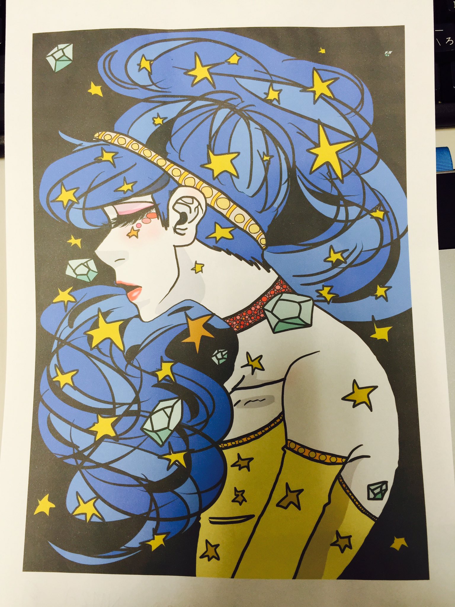 菊波 キクナミ A Twitter デジタルは我に向いてない 泣 左 画面の写真 右 印刷 イラスト デジタル 絵 女の子 横顔 髪型 ポニーテール 星 夜 アクセサリー メイク T Co 8c62jqnu Twitter
