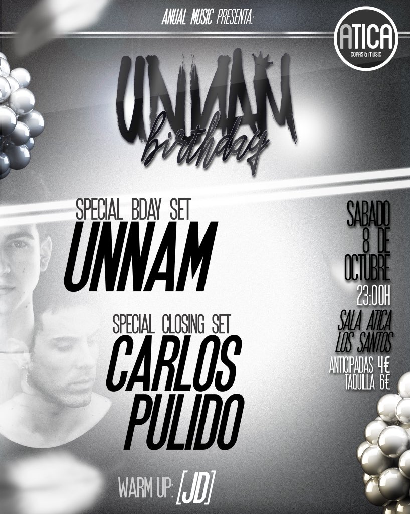 FiestasExtrem's tweet photo. Sábado 8 de octubre, Sala Atica (Los Santos de Maimona) @UNNAMoficial @CarlosPulidodj https://t.co/HPKTy1Sp0k